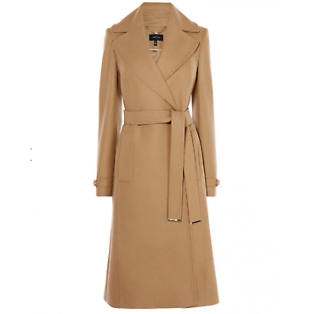 $799 NWT Karen Millen Trench Wool Coat Camel